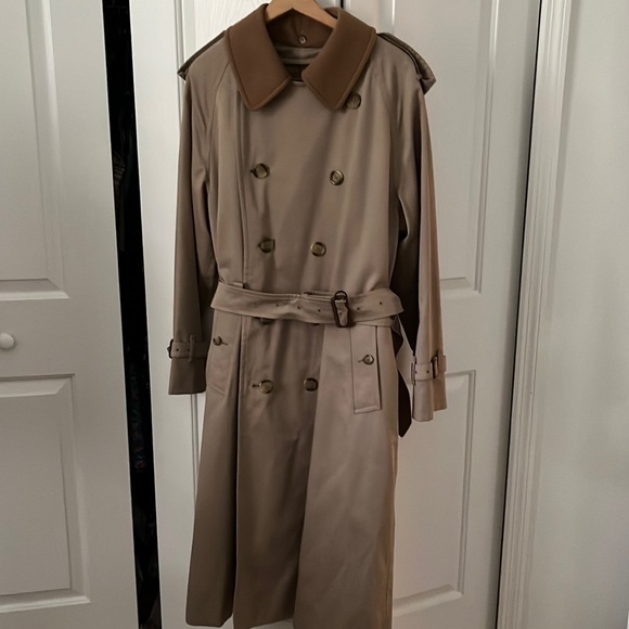 Burberry Vintage DBL Breasted Trench Wool/Cashmere Zip Lining Belt 40R - Picture 11 of 16